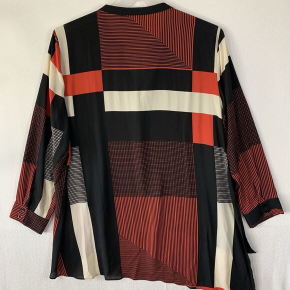 Chicos Tunic Women 3 Petite Color Block Asymmetrical Layered Blouse Lagenlook XL - Picture 10 of 13
